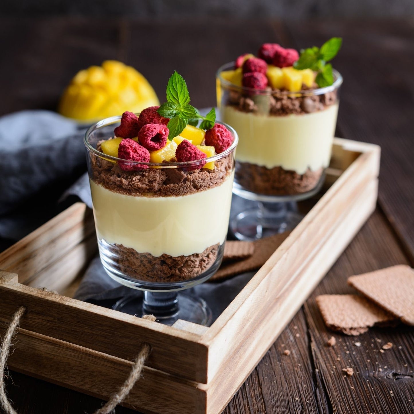 Frysetørret bær dessert krispy
