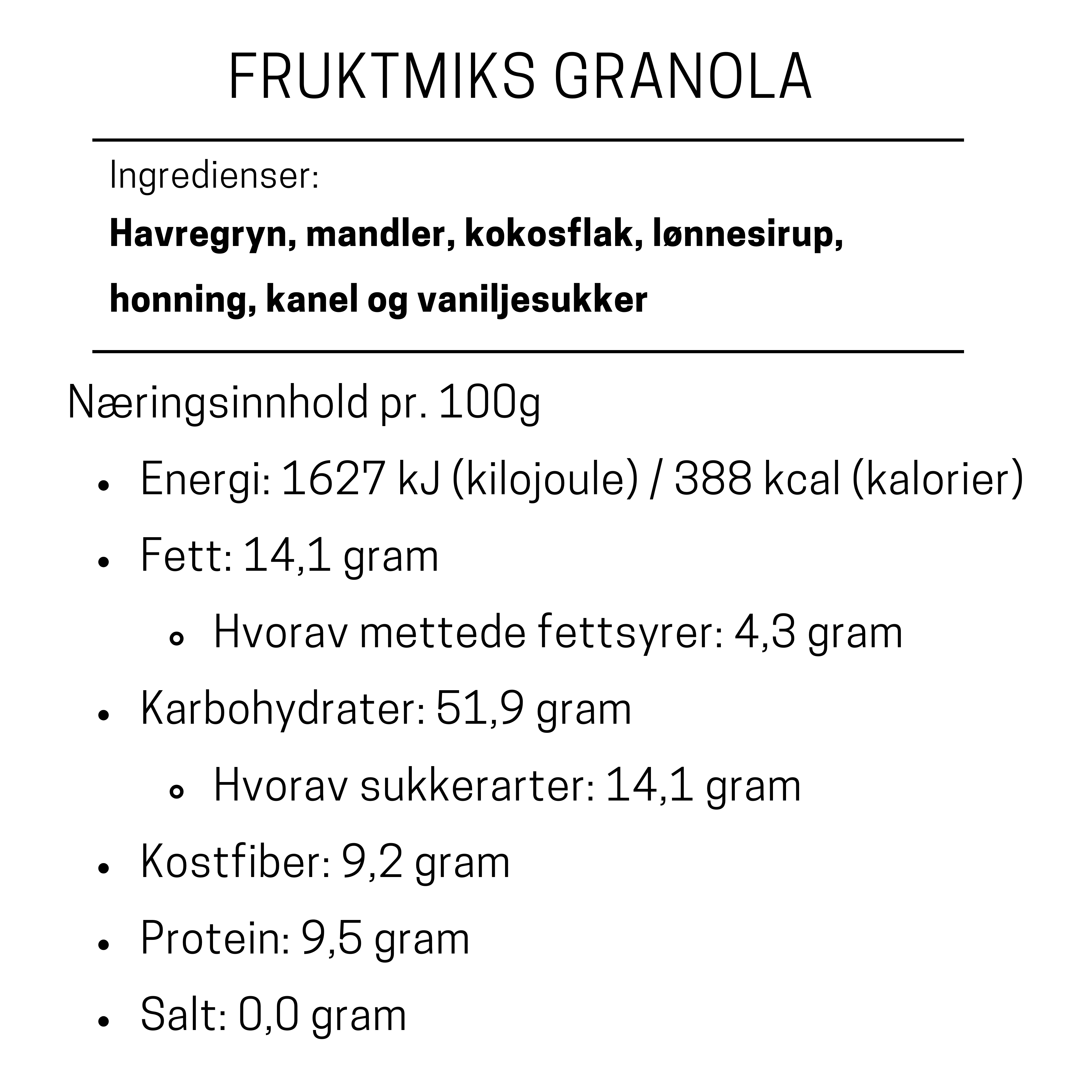 Granola - Fruktmiks